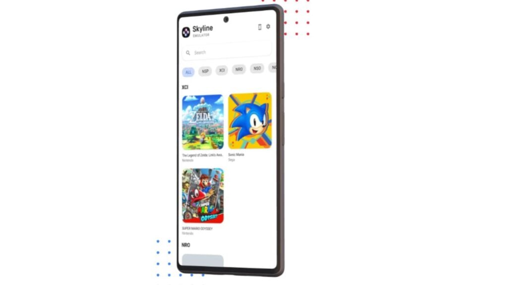 Imagen destacada de nuestra función Mejor emulador de Android de 2022. Muestra una imagen promocional con un teléfono con Skyline.