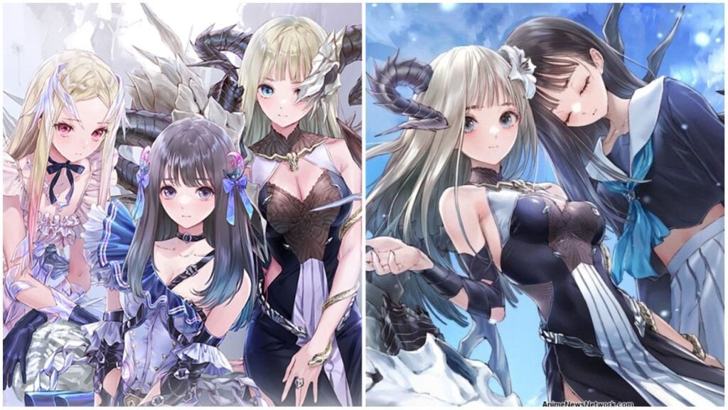 Imagen destacada de nuestras noticias de preinscripción del sol reflejo azul.  La imagen presenta arte promocional estilo anime de algunos de los personajes del juego.